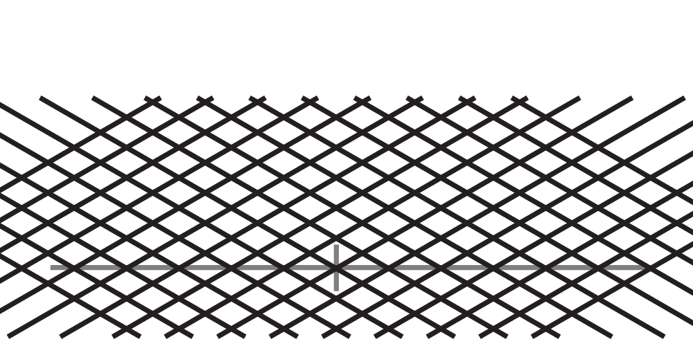 Duplicating the diagonal lines to form the isometric grid
