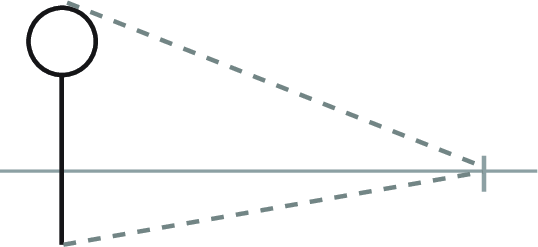 Illustration showing a step in the process of multiplying space in perspective drawing.
