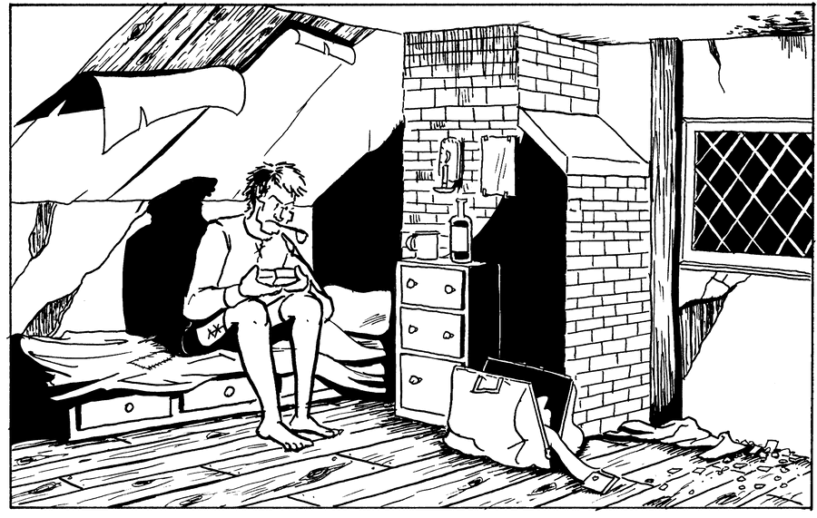 An illustration in two-point perspective from The Tinderbox by Ivy Allie
